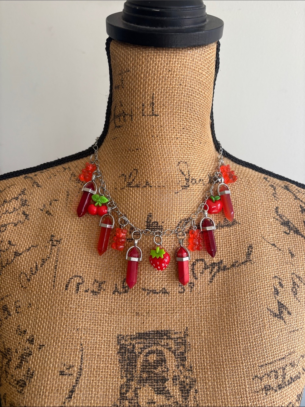 Red Strawberry Charm Necklace
